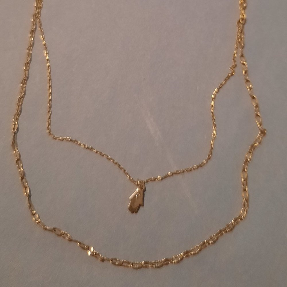 Argento Vivo Hamsa Hand double necklace